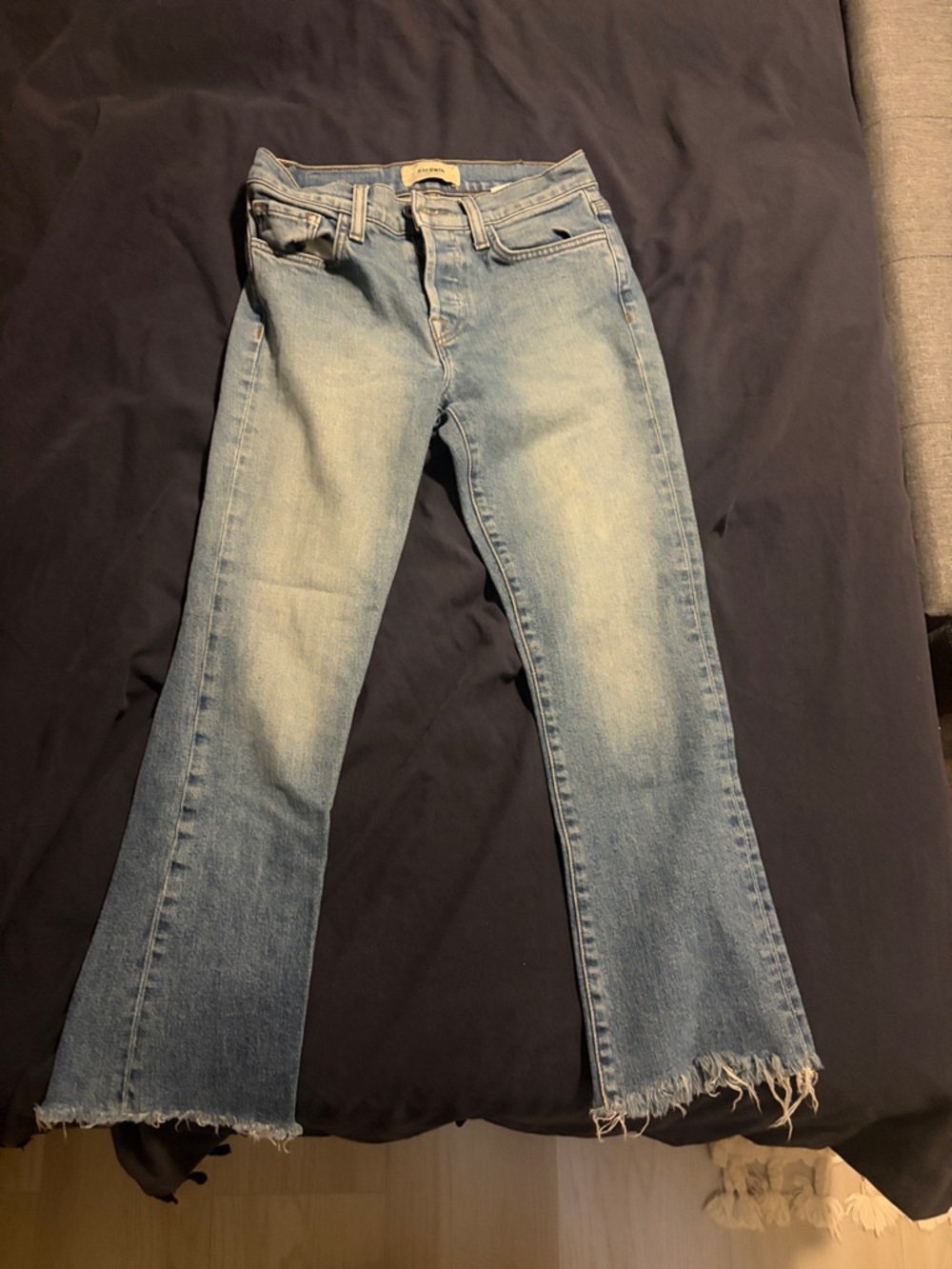 Baldwin Kansas City Light Blue Flare Jeans with Frayed Hem